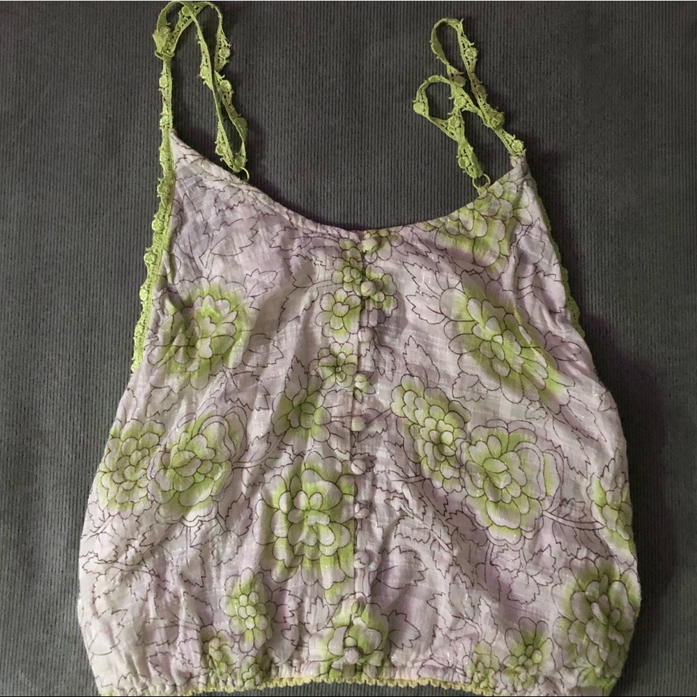 Free people floral neon tank